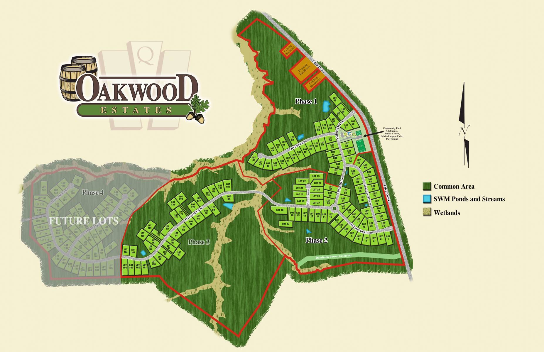 Oakwood Estates Lot Maps for this King VA new home community